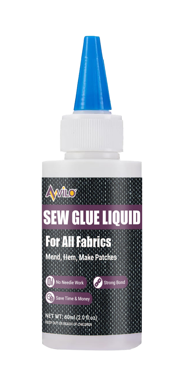 Avilo Sew Glue Fabric Repair Adhesive – Fast Drying, Clear & Washable
