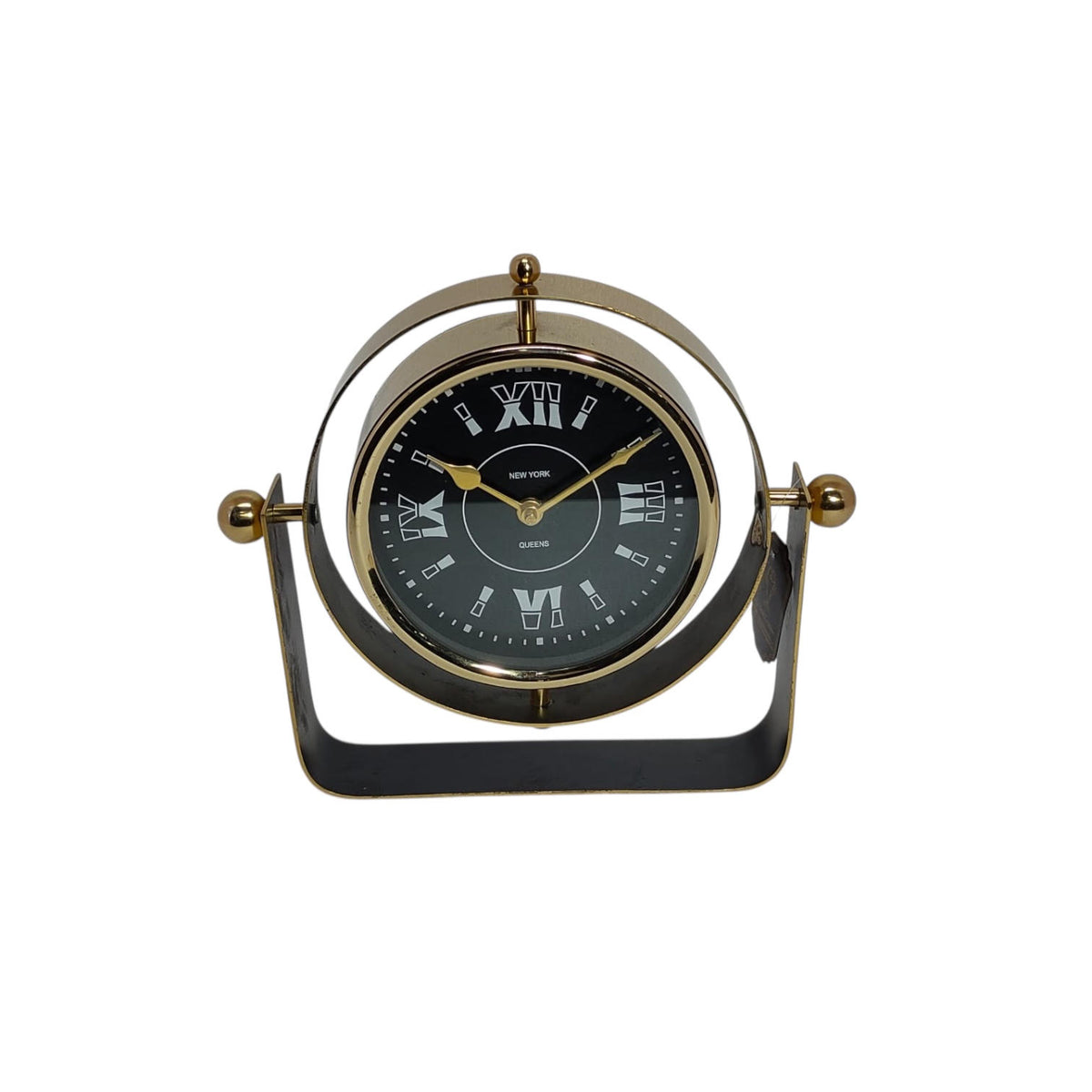 Black Mantel Clock with Silent Sweep Movement – Elegant Tabletop Timepiece, Quiet Operation