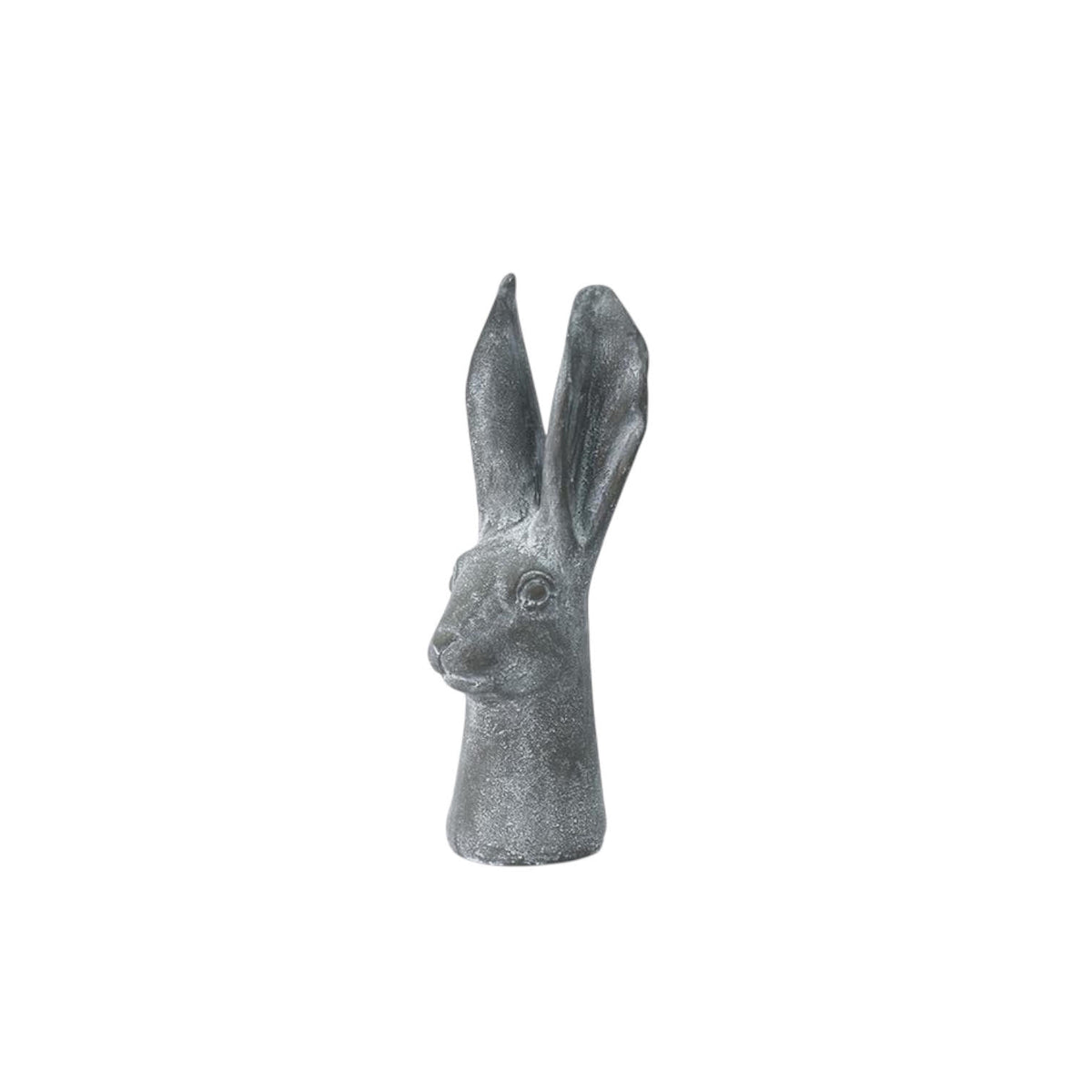 Stone-Effect Hare Head Sculpture – Art Deco-Inspired Weatherproof Resin Rabbit Ornament, 29cm