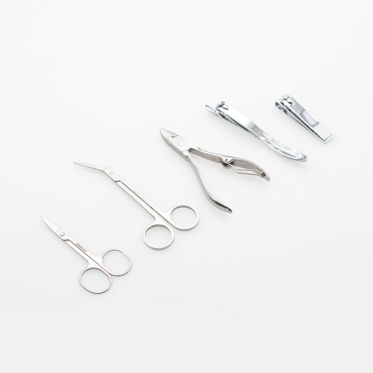 Avilo Home Chiropody Set of 5 – Surgical Grade Stainless Steel Nail Scissors, Clippers & Nipper