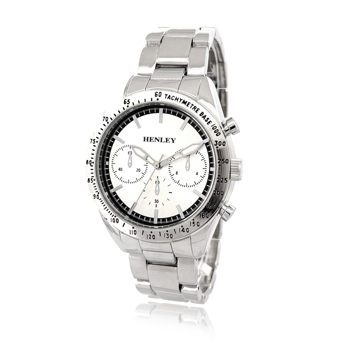 Henley Men's Round Multi-Eye Dial Watch – Silver-Plated Bracelet