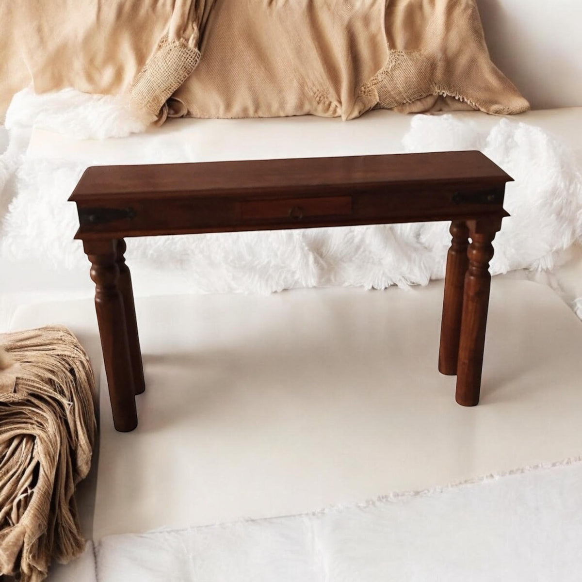AcaciaHome 120cm Wooden Console Table – Elegant Hallway, Entryway and Living Room Table with Spacious Surface