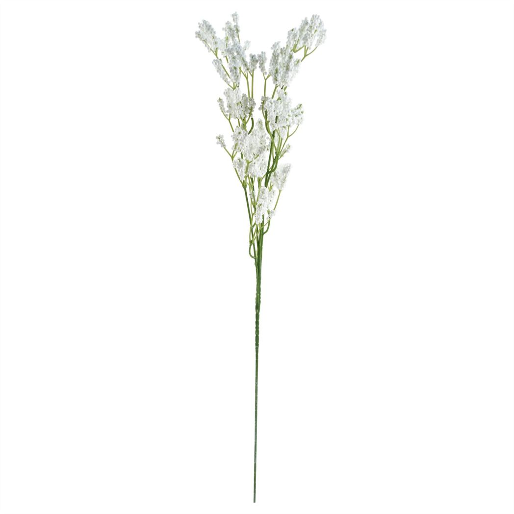 Leaf Artificial Gypsophila Spray with Wired Stem – 65cm White Faux Flowers for Arrangements
