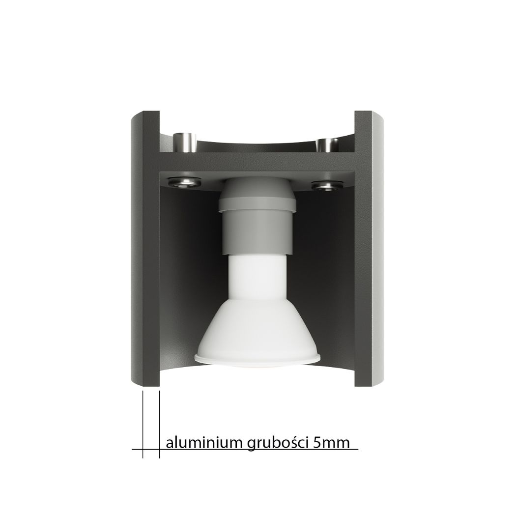 Sollux Lighting Tiube Aluminium Ceiling Light with GU10 Spot – Modern Design, Grey