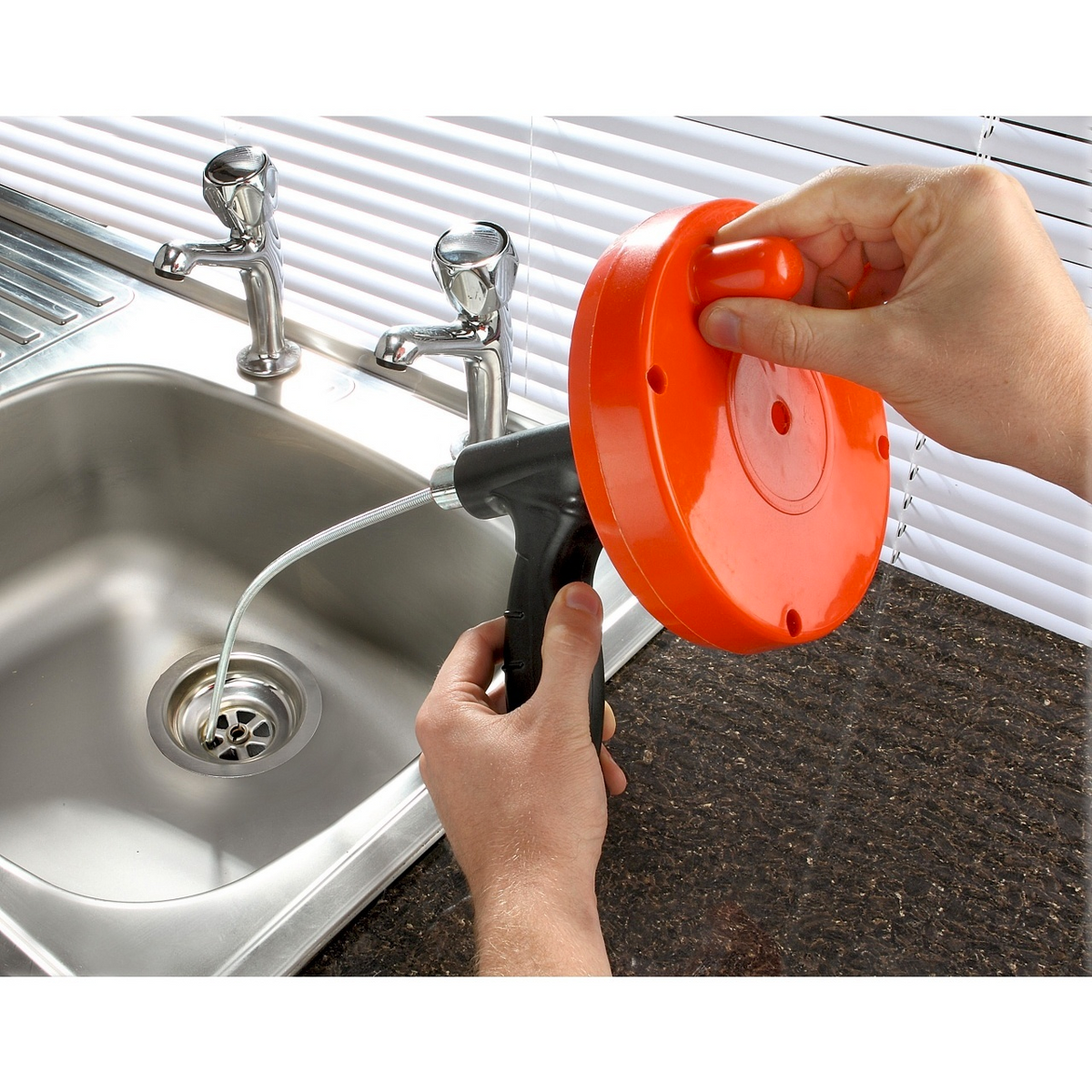 Avilo Professional Drain & Pipe Cleaner with 4m Flexible Cable – Chemical-Free Sink and U-Bend Unblocker