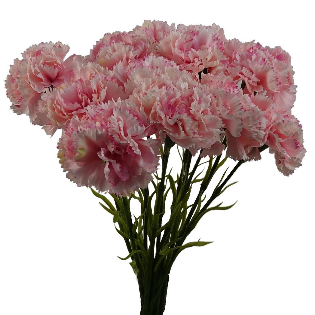 Pink Artificial Carnation Flowers – Pack of 12 Stems
