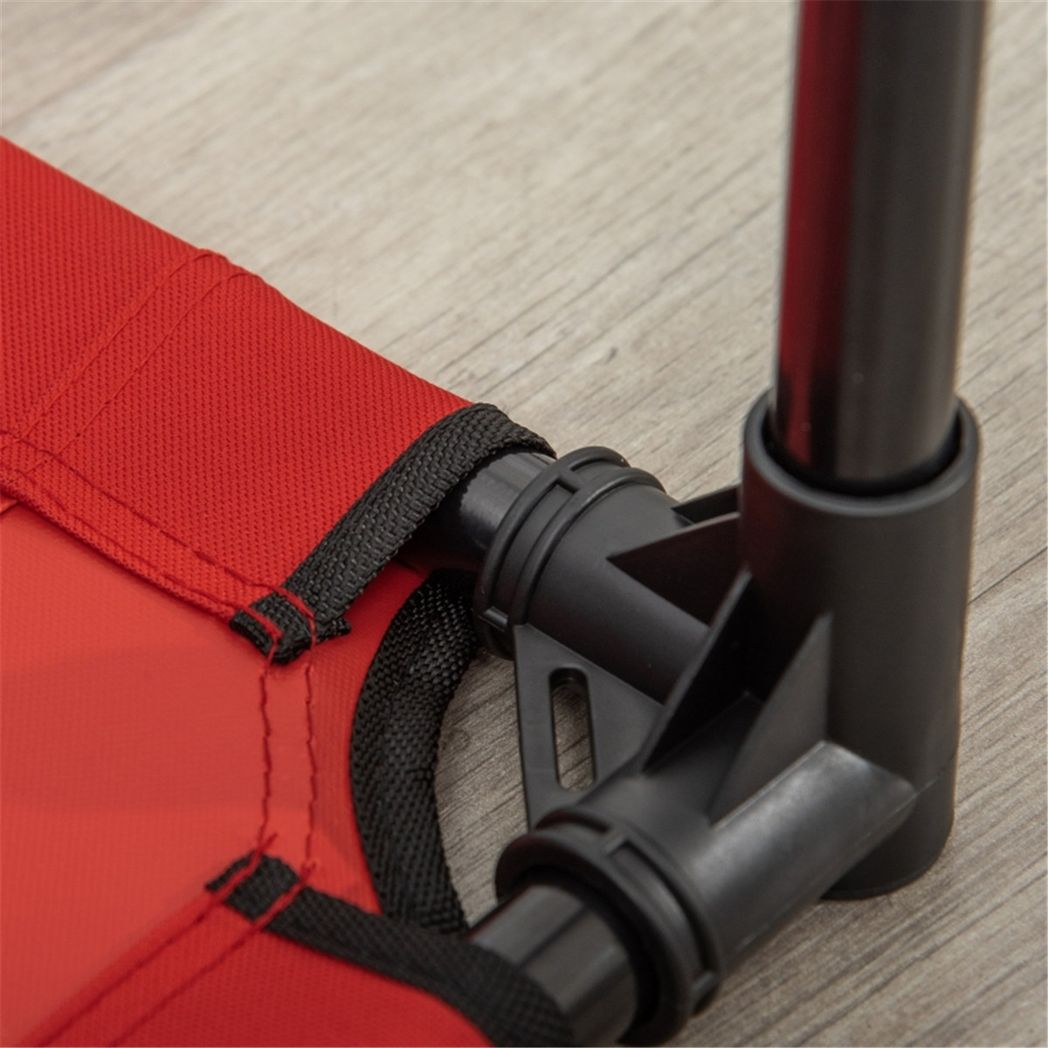 PawHut Raised Pet Bed for Medium Dogs with Metal Frame & Breathable Fabric – Indoor and Outdoor, Red and Black