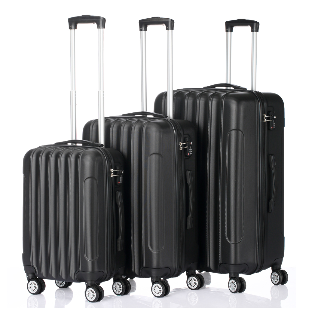 3 Piece Lightweight ABS Spinner Luggage Set with Carry-On Case, 360° Wheels & Telescopic Handles