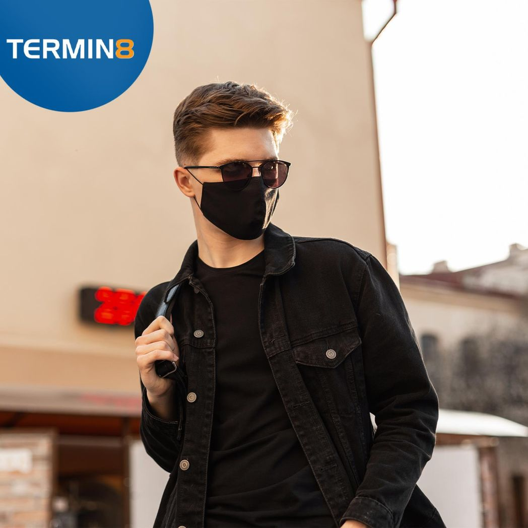 Termin8 Triple Layer Reusable Cotton Face Mask with Filter Pocket and Nose Clip – Machine Washable, Black