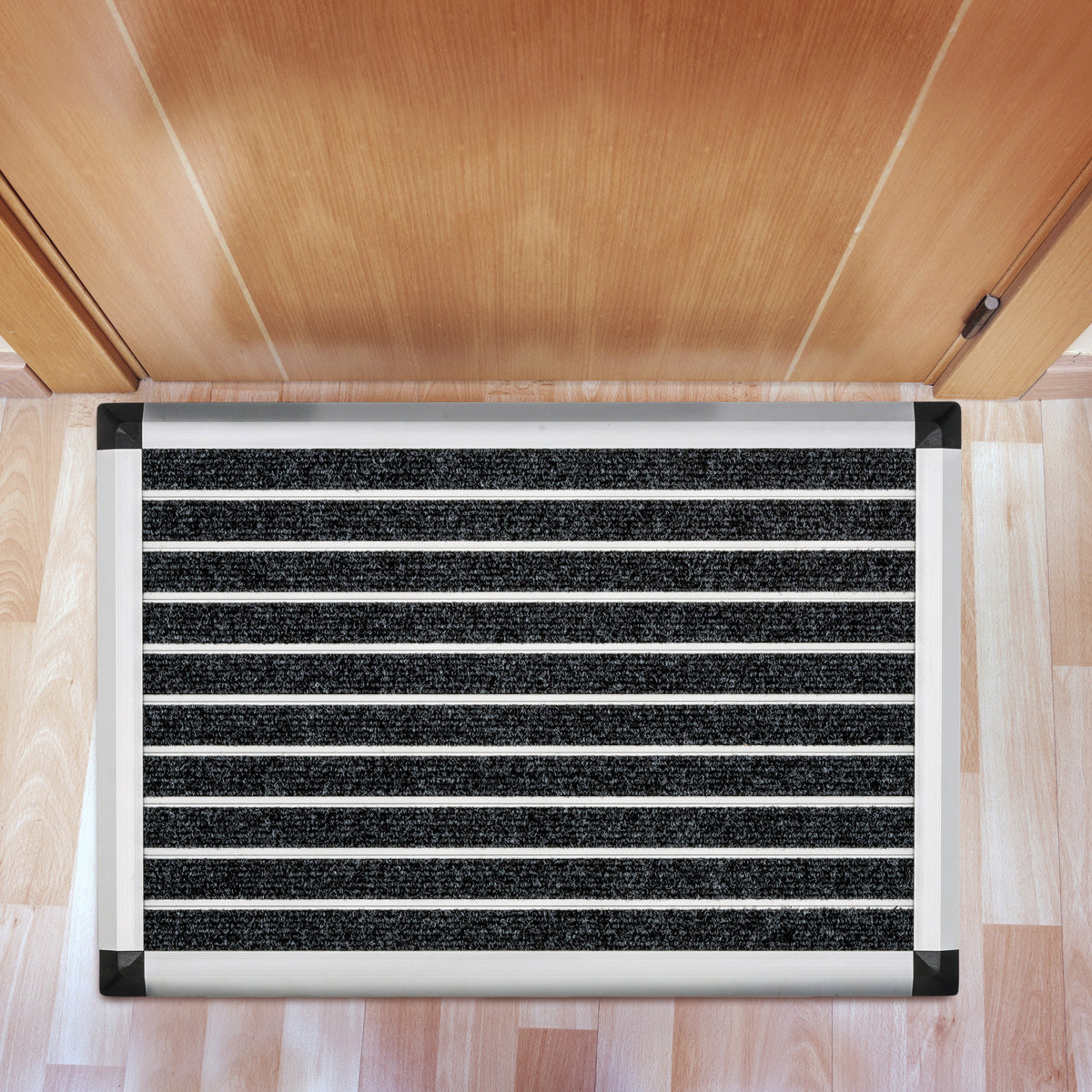 Doortex Alumat Aluminium Indoor Entrance Mat, 40 x 60cm – Dirt & Moisture Trapping Door Mat, Grey