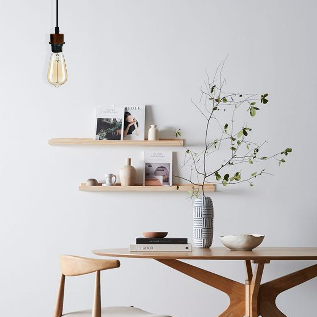 Industrial Rustic Red Pendant Light 5 Pack with E27 Holder & 95cm PVC Cable – Retro Lampshade-Ready Kit