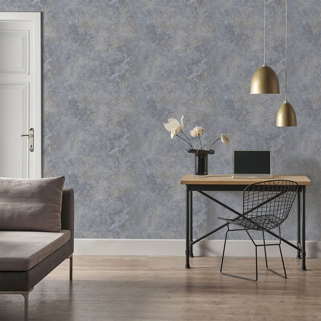 Arthouse Modern Raffia Wallpaper with Grass Cloth Texture and Industrial Look – Rustic Look, Natural & Grey