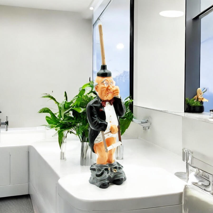 76cm Old Man Toilet Roll Holder – Freestanding Gentleman Tissue Holder for Bedroom or Bathroom