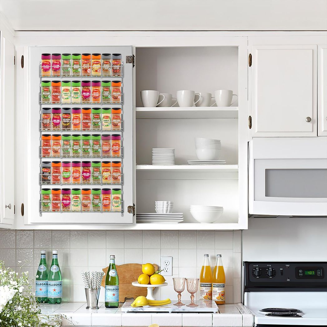 VINSANI 6-Tier Herb & Spice Rack Organiser – Stepped Design for Cupboards or Worktops