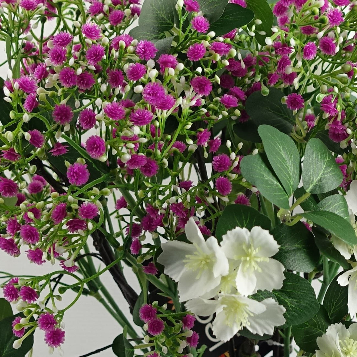 Leaf Artificial Gypsophila Stems with Wired Shapable Stalks, Pack of 6 – 55cm Floral Arrangement Decor, Pink