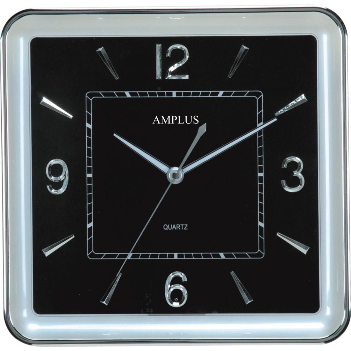 Amplus Quiet Sweep Wall Clock with Night Sensor and Glow-in-the-Dark Display – Silent Home Clock, Black Face