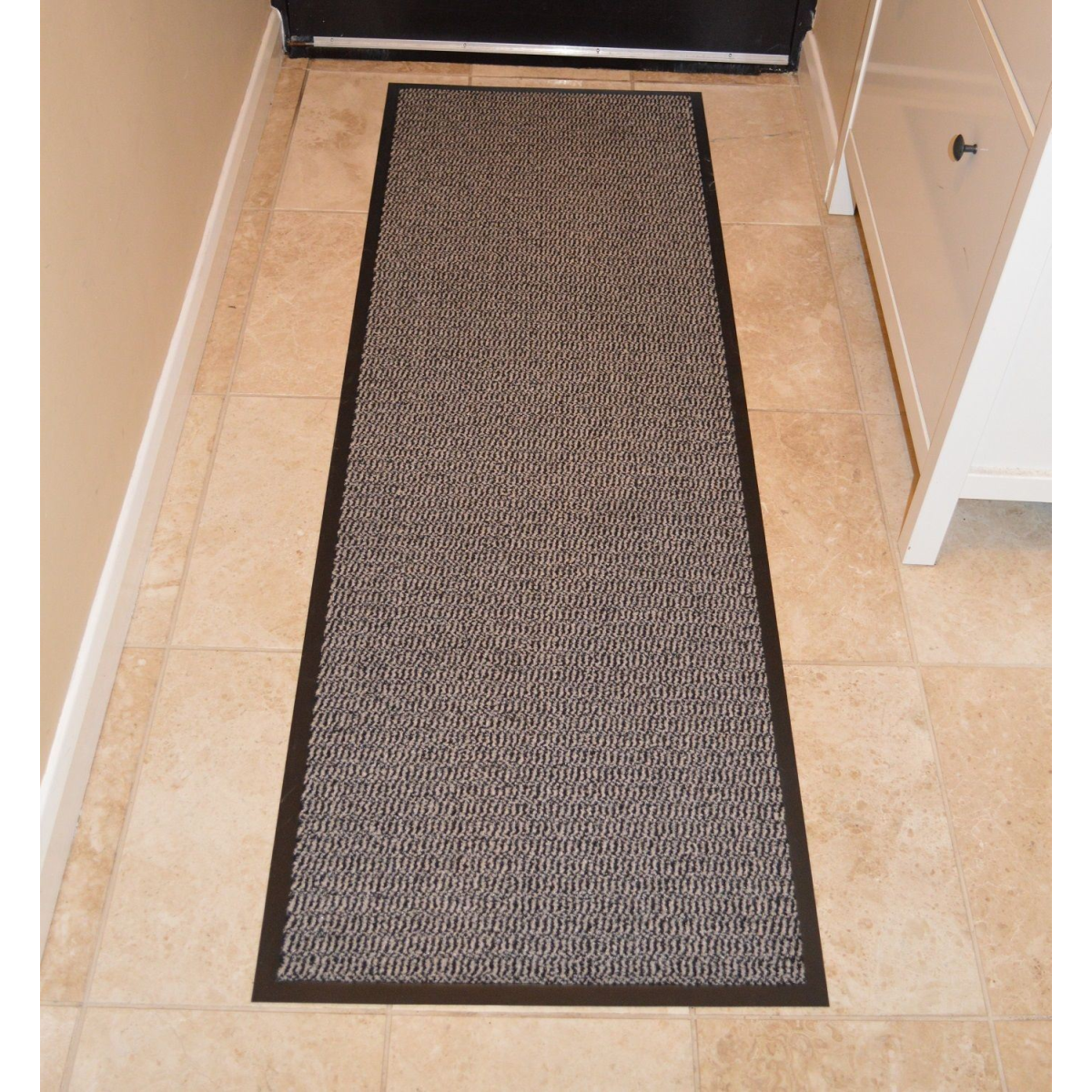 Barrier Mat with Non-Slip Nitrile Rubber Backing, 90 x 150cm – Dirt Trapping Entrance Mat, Brown