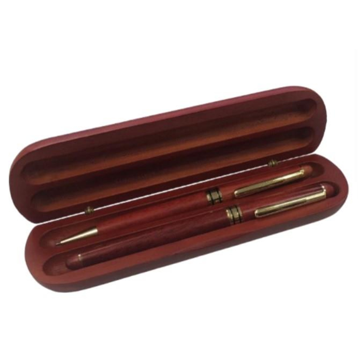 IMPERIAL Wooden Ball Pen Gift Set, 2 Pens in Dark Brown with Gold Trim – Lightweight Desk Pens IMP356R