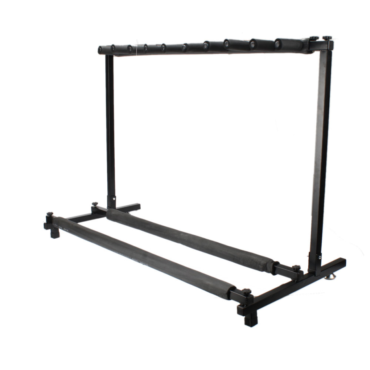 Triple Folding Guitar Rack Stand for 9 Guitars – Neoprene-Protected Tubular Holder, Black