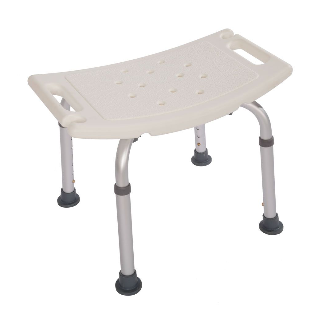 Height-Adjustable Aluminium Bath & Shower Chair – Tool-Free Assembly, White