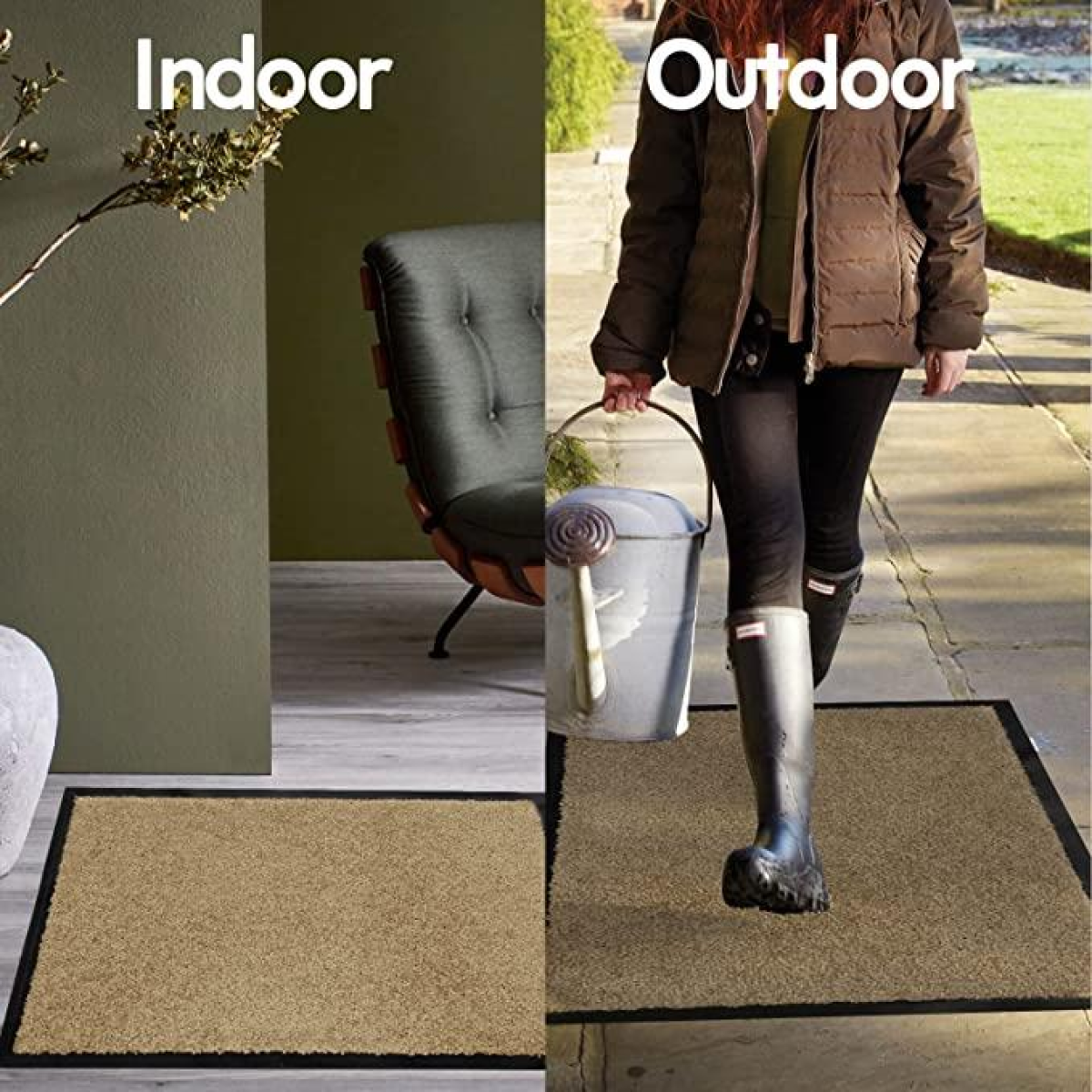Heavy-Duty Rubber Barrier Door Mat, 120 x 180cm – Durable Entrance Mat for Home and Office, Beige
