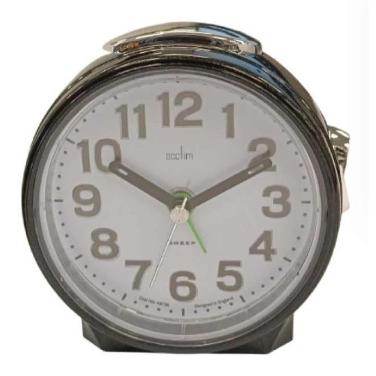 Acctim Eden Non-Ticking Sweep Alarm Clock with Crescendo Alarm, Superbright Backlight – Analogue, Black