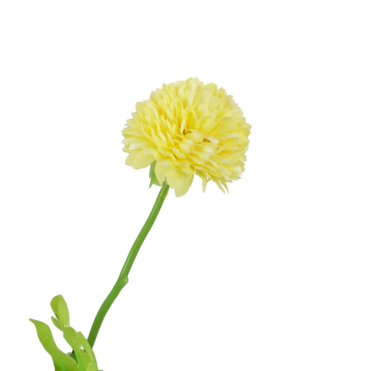 Leaf Artificial Dahlia Pompom Stems with Five Blooms & Wired Stalks, Pack of 6 – 50cm Home & Event Decor, Yellow
