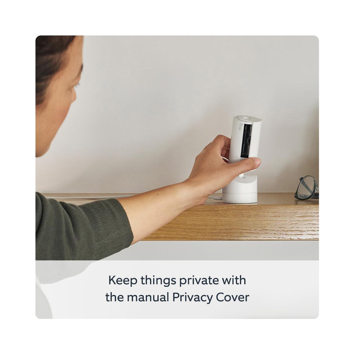 Ring Pan-Tilt Indoor Security Camera with HD Live View and Two-Way Talk – Smart Home Monitoring, White