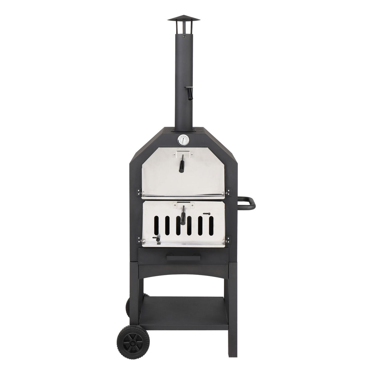 Outdoor Wood-Fired Pizza Oven Kit with Pizza Stone, Peel & Grill Rack – Portable Garden & Camping Pizza Oven