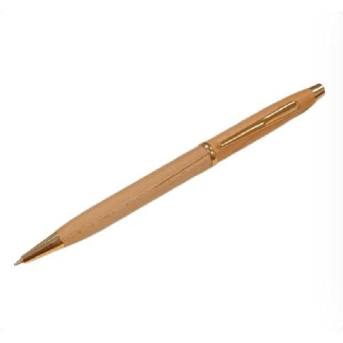 Imperial Handcrafted Natural Wood Ball Pen with Gold Trim – Elegant Gift Pen, Light Brown, IMP319M