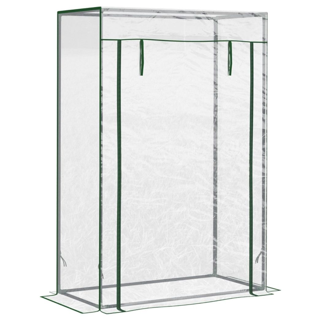 Mini Walk-in Greenhouse with Galvanised Steel Frame & Zipped Roll-up Door – Tall Narrow Plant Shelter