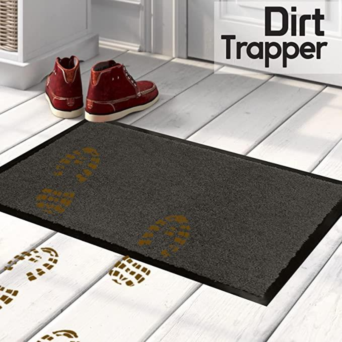 ARRAN Heavy-Duty Rubber Barrier Mat 60 x 90 cm – Door Entrance and Kitchen Doormat, Anthracite