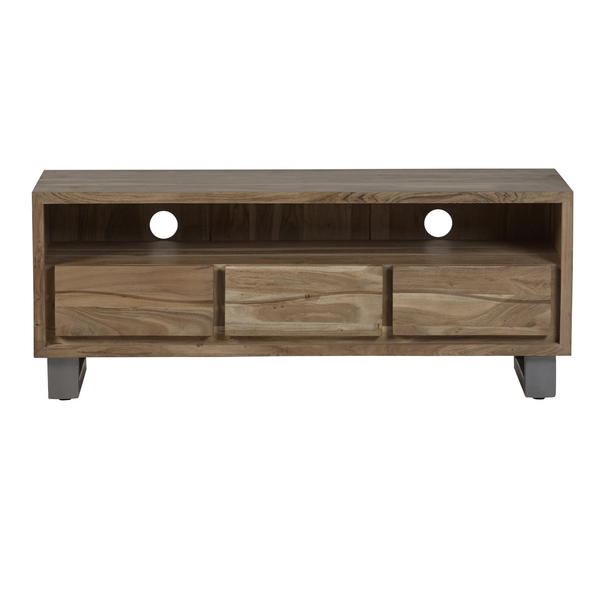 Baltic Live Edge Media Unit – Solid Wood TV Stand with Storage for Consoles and Media Devices