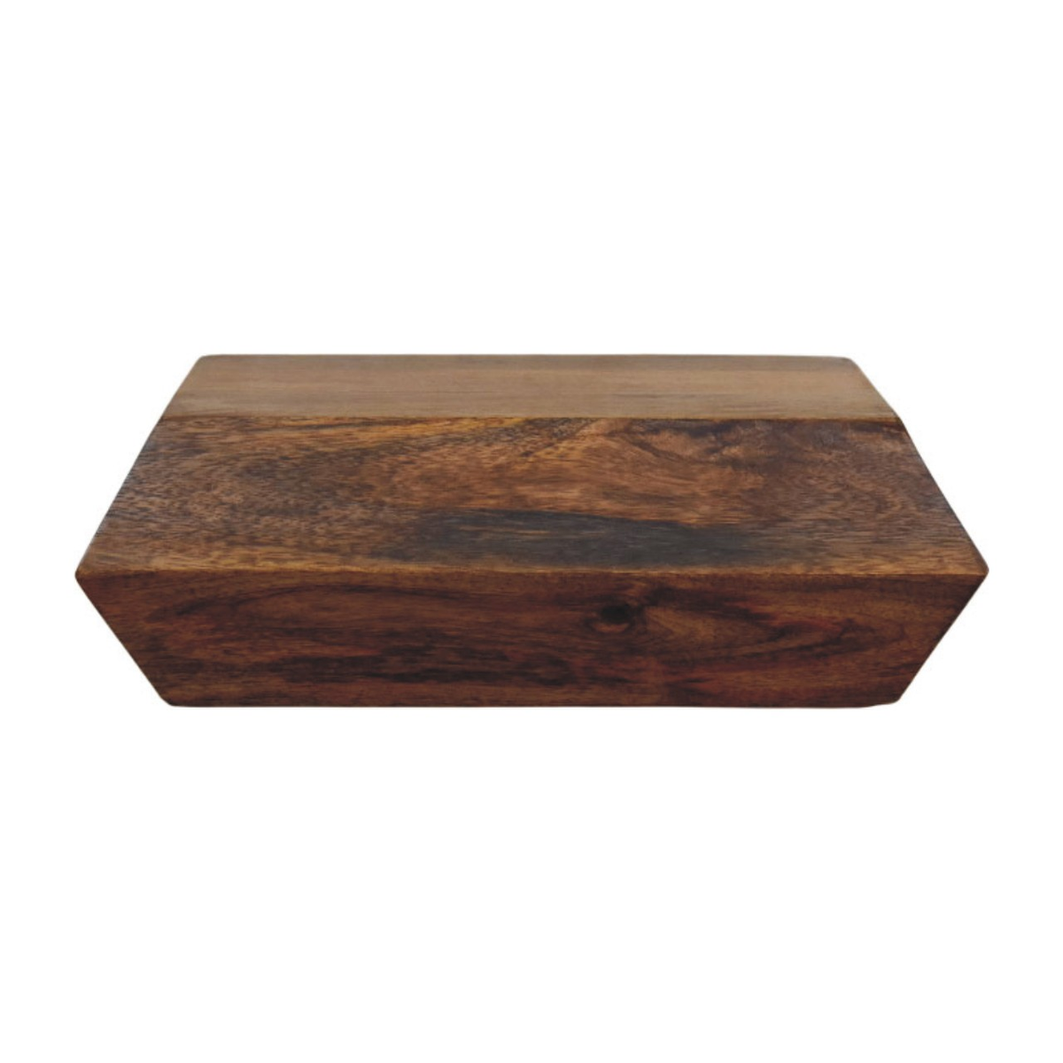 Artisan Furniture Prisma Solid Mango Wood Wall-Mounted Unit with Drawer – Faceted Design, Golden Teak