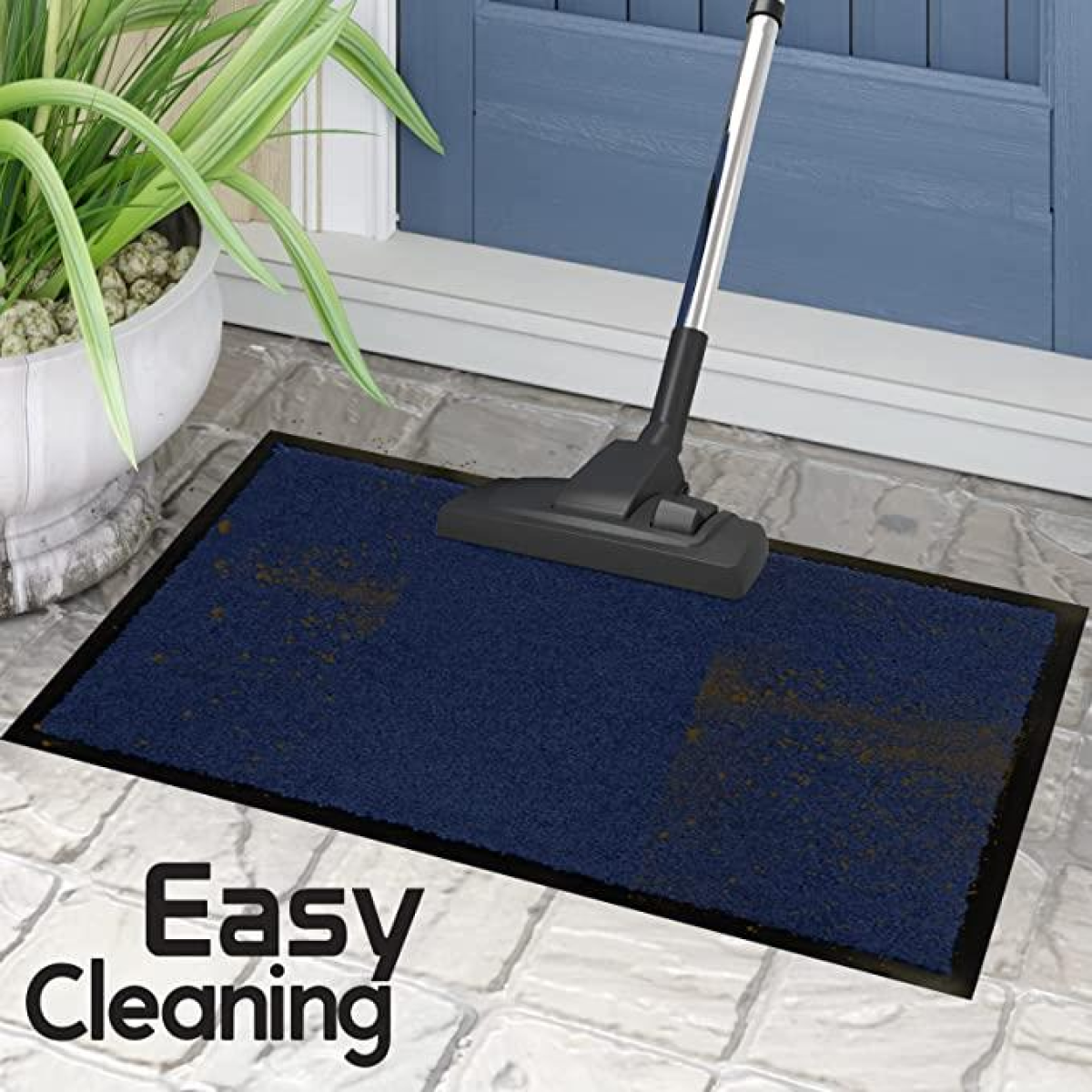 Barrier Dirt Trapper Mat with Non-Slip Nitrile Rubber Backing, 120 x 180 cm – Entrance Door Mat, Blue