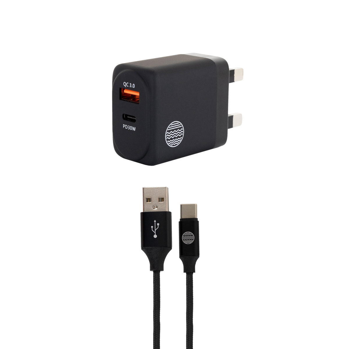 Our Pure Planet 30W Dual USB-A and USB-C UK Wall Charger – Fast Charging Plug for Phones and Tablets