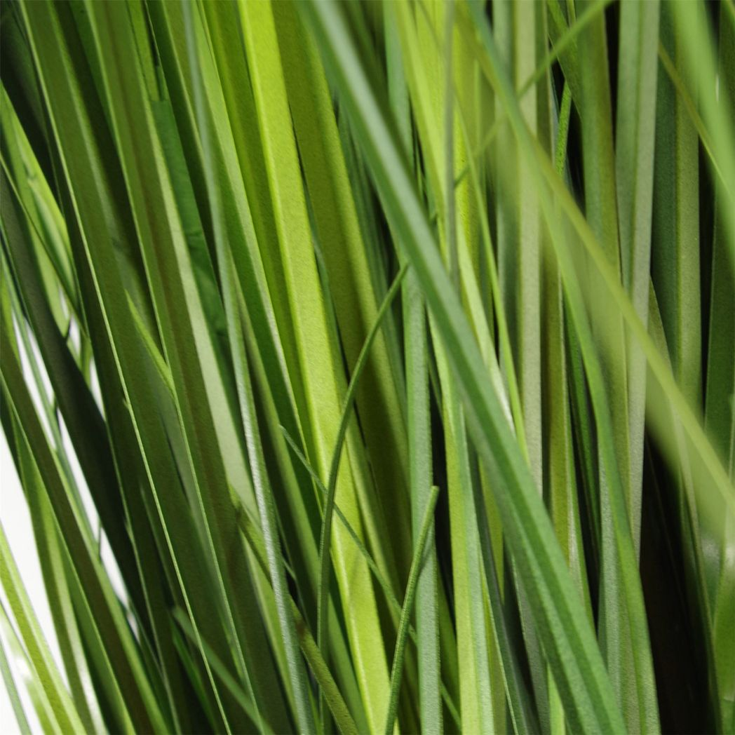 130cm Artificial Extra Large Grass Plant with Silver Metal Planter