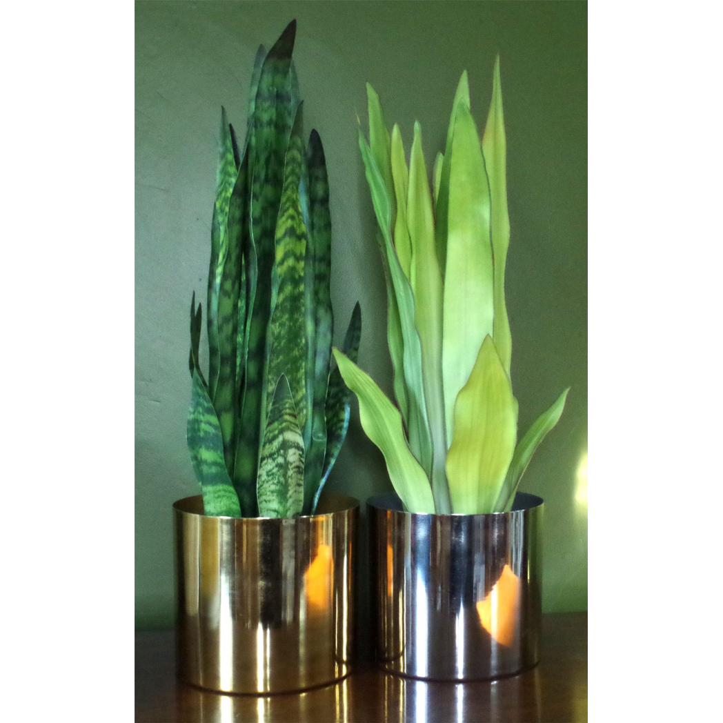 Polished Silver Metal Planter, 20 x 18cm