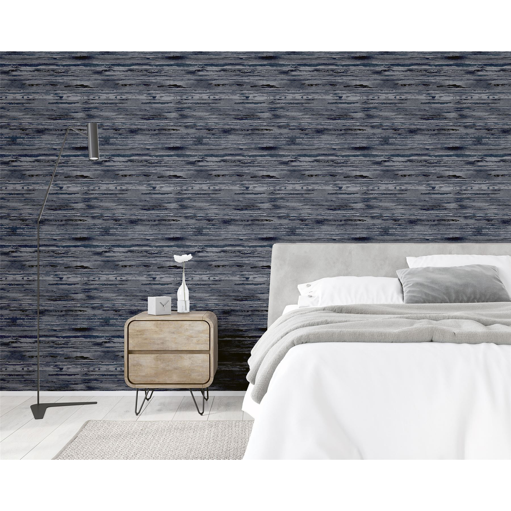 Arthouse Sahara Heavyweight Vinyl Wallpaper with Metallic and Glitter Effect – High Traffic Areas, Denim Blue