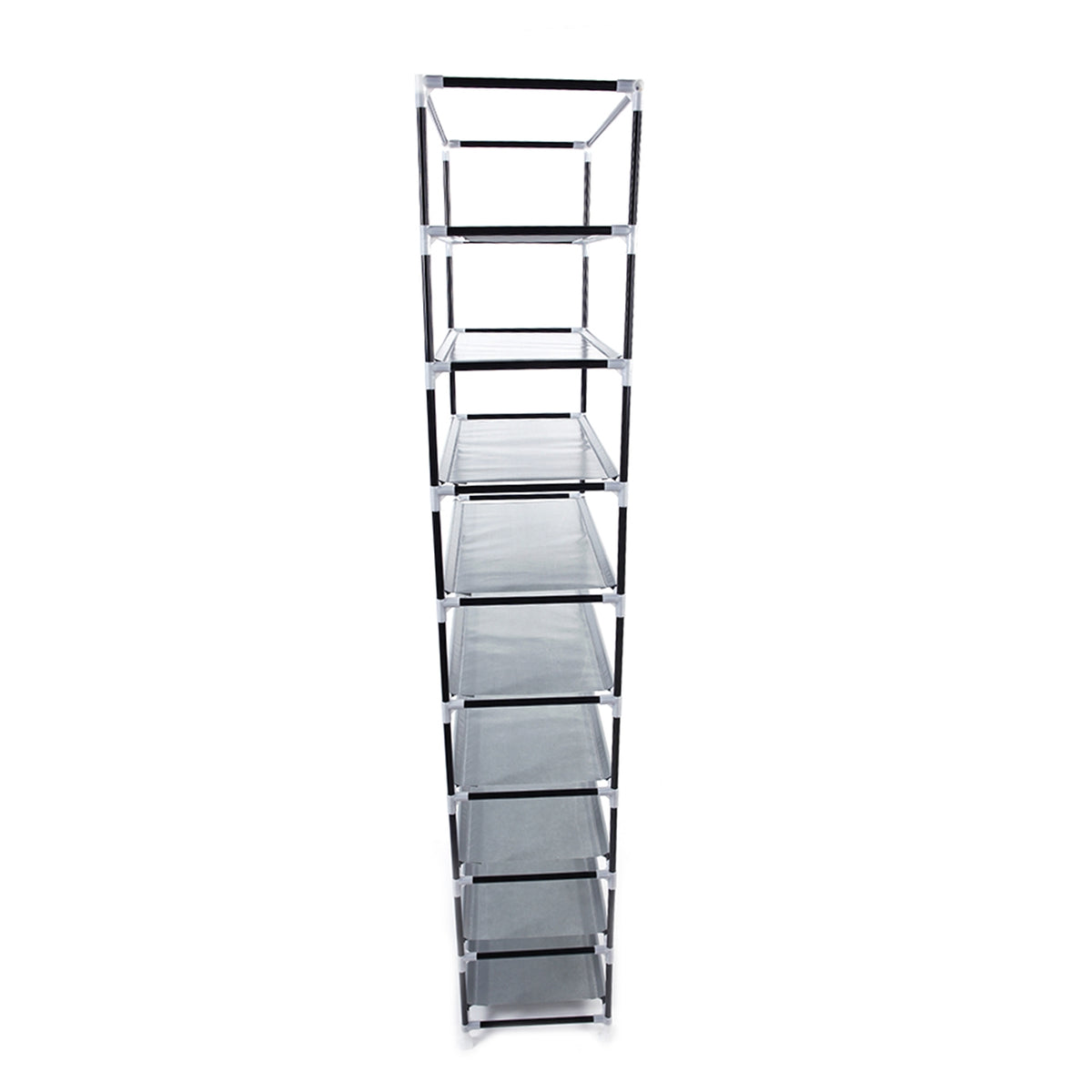 Space-Saving Fabric Shoe Rack, 10 Layers with 9 Compartments, 58 x 29 x 160cm, Grey