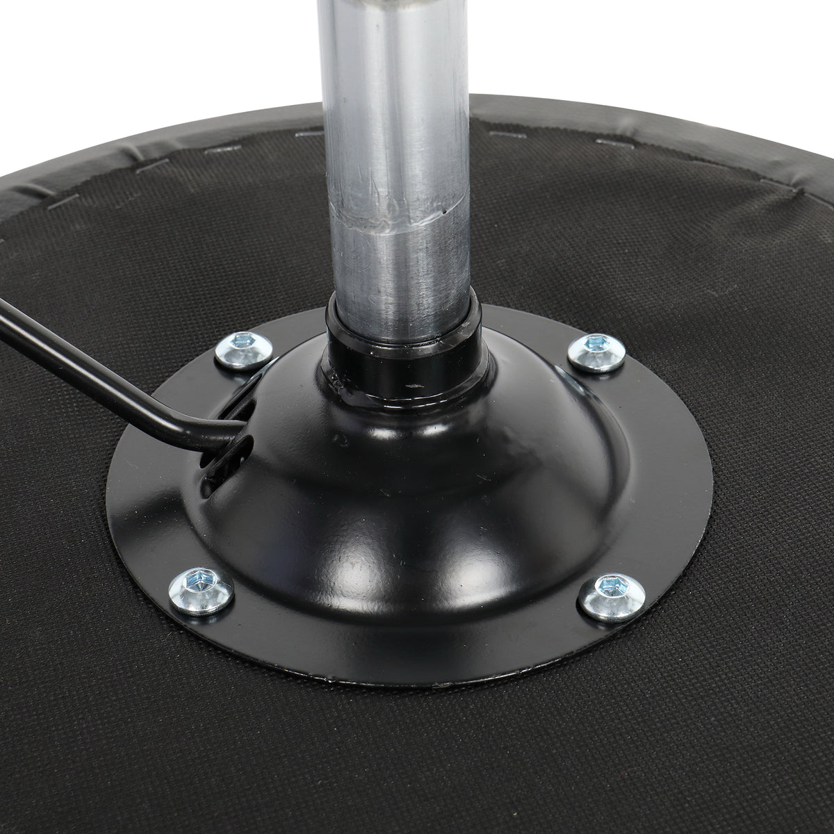 Round Rotating Bar Stool with Five Casters, PU Leather Seat & Chrome-Plated Base – 360° Swivel, Black