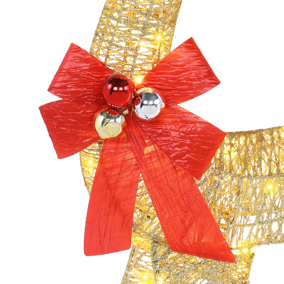 Light-Up Golden Reindeer and Red Sleigh Christmas Decoration – 120cm, 210 Lights, Garden Display