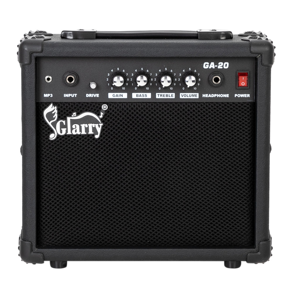 Glarry 20W Electric Guitar Amplifier with 6.5-Inch Speaker, Headphone & AUX Jacks – Practice Amp, Black