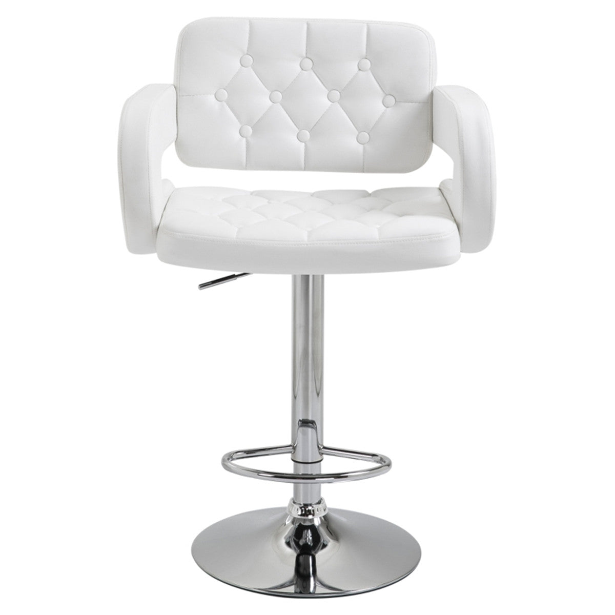 Adjustable Swivel Bar Stool with Gas-Lift Height Control & Footrest – Padded Counter and Kitchen Chair