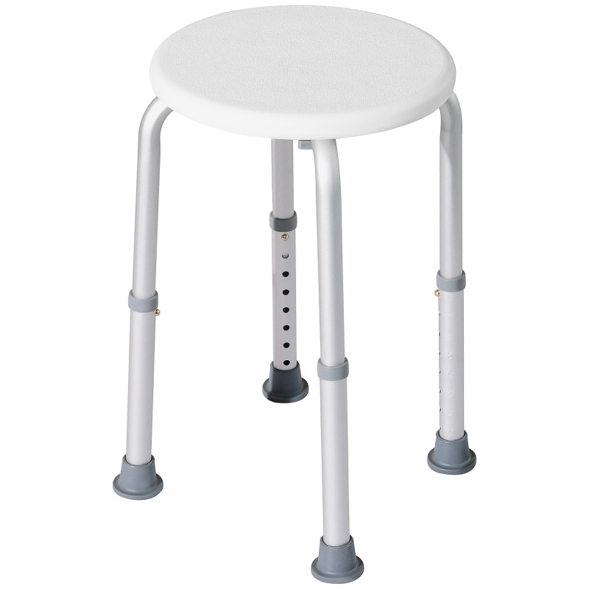HOMCOM Bath Chair with Height Adjustable Legs and Suction Feet, 136kg – Lightweight Shower Stool, Cream White