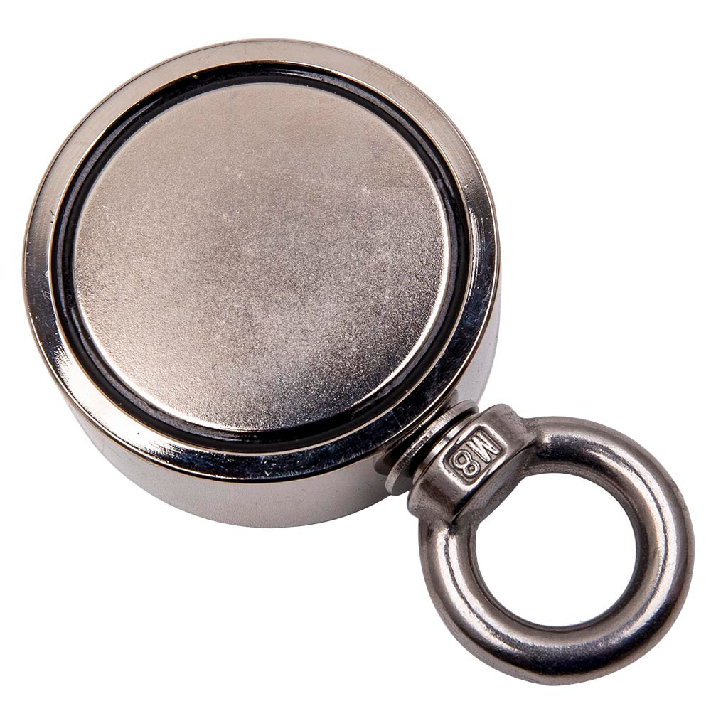 Double-Sided Neodymium Fishing Magnet with 10m Rope & Hook, 120kg Pull per Side – Magnet Fishing & Salvage Kit