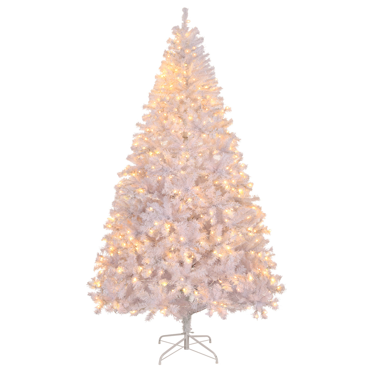 6ft Artificial Christmas Tree with 100 Warm LED Lights & 800 Branch Tips – Festive Home Decor, White
