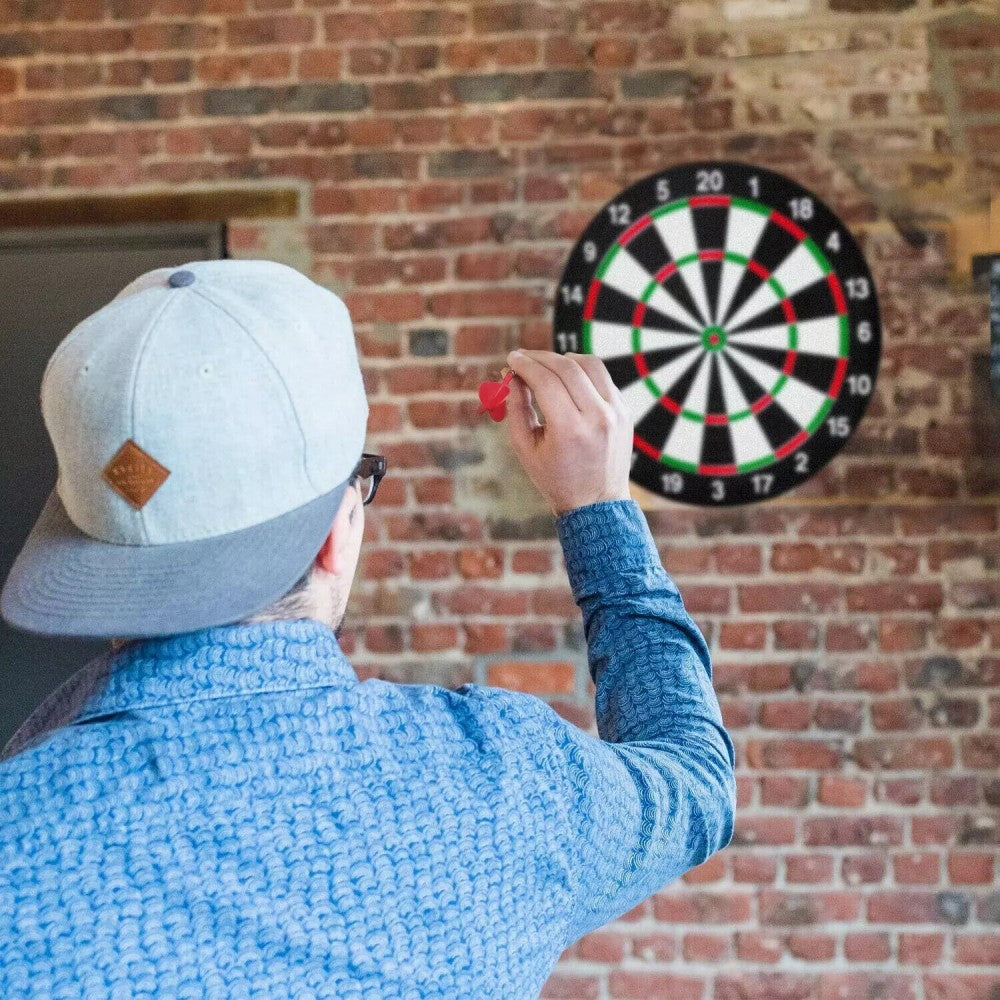 Full Size Dartboard Set with 6 Darts – Family Dart Board Game for Adults & Kids, 40.5cm Diameter