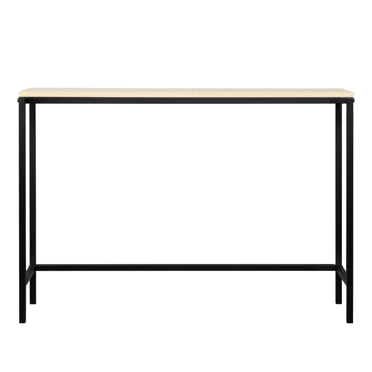 Industrial Style Console Table with Metal Frame – Single-Layer Entryway & Sofa Side Table, Light Walnut