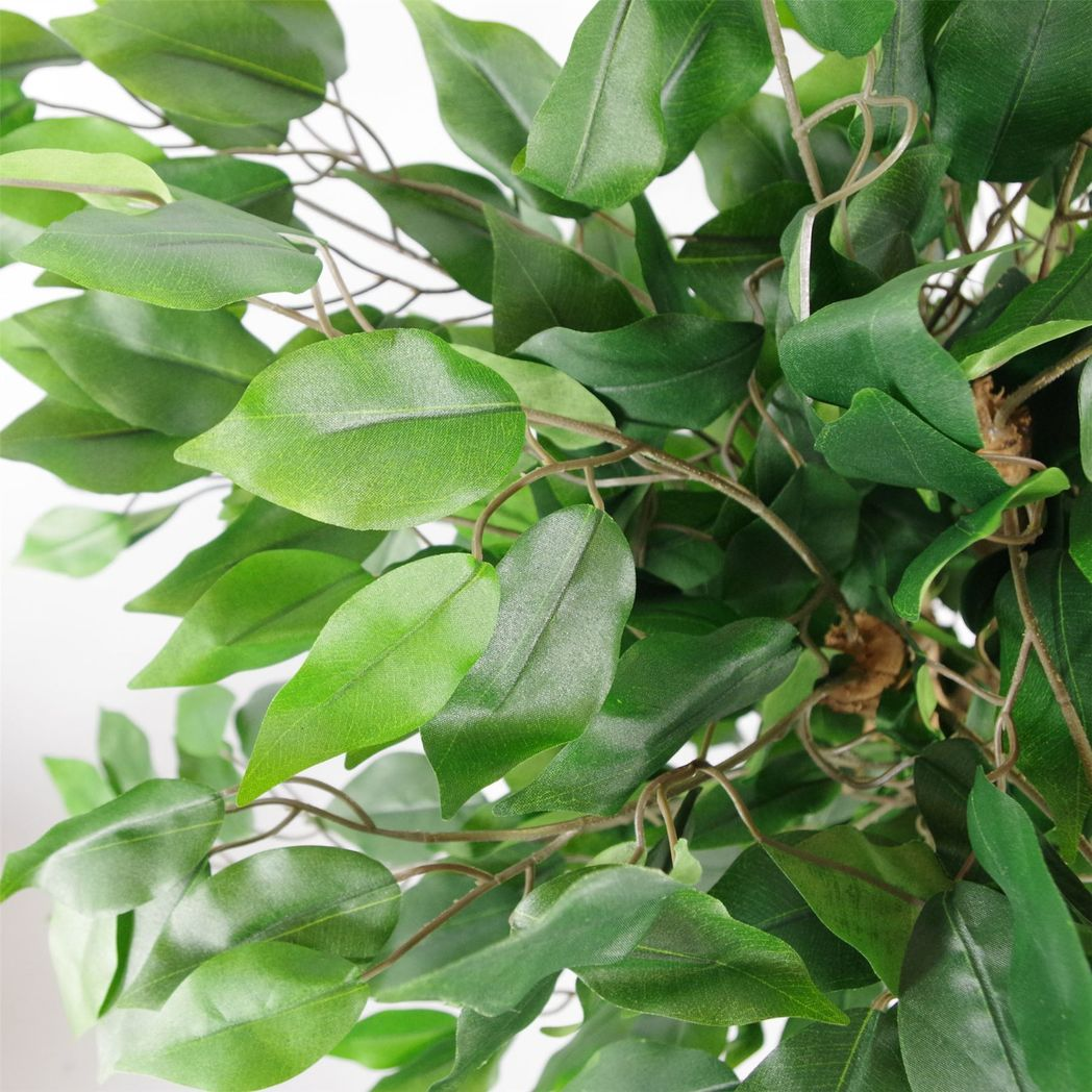 Leaf 90cm Artificial Evergreen Ficus Tree in Pot – Natural Trunk, Wired Stems, Indoor & Commercial Use